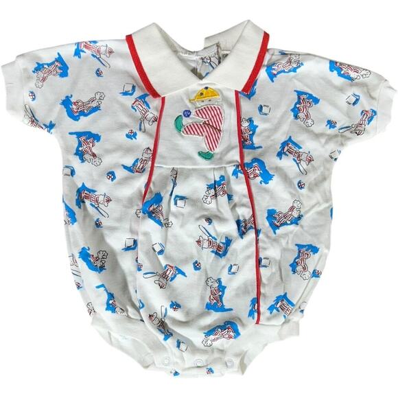 Vintage Other - Baseball Vintage 90’s AOP Graphic Baby Boy Romper